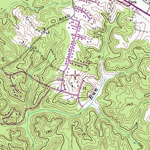 Topographic Map of Land-O-Lakes, MD