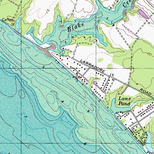 Topographic Map of Lane Beach, MD