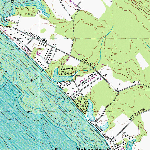 Topographic Map of Lane Creek, MD