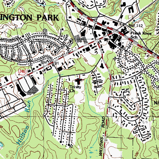 Topographic Map of Lexington Park Elementary School, MD