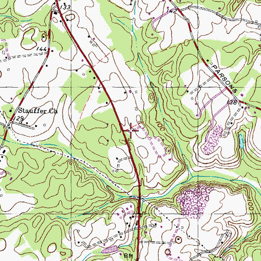 Topographic Map of Loveville Post Office, MD