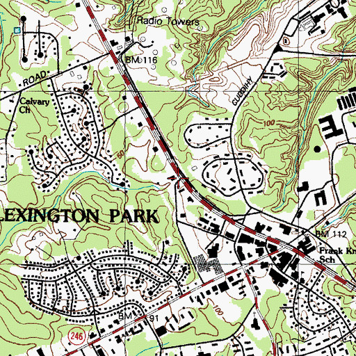 Topographic Map of Millison Plaza Shopping Center, MD