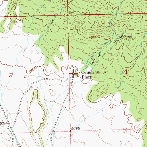 Topographic Map of Calloway Place, CO