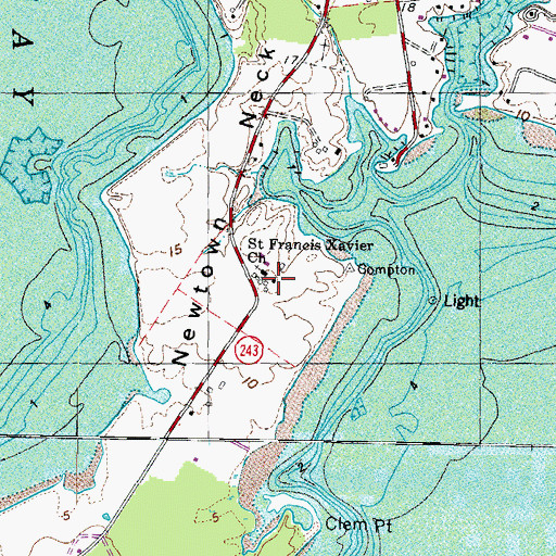 Topographic Map of Newton Manor House, MD