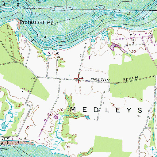 Topographic Map of Nuns Oak, MD