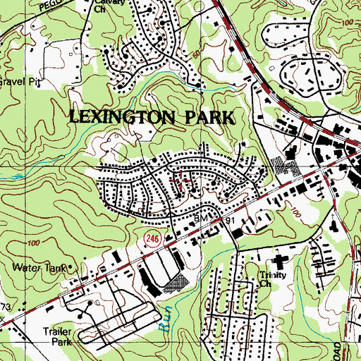 Topographic Map of Patuxent Park, MD