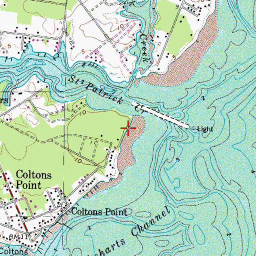 Topographic Map of Port Sunlight Beach, MD