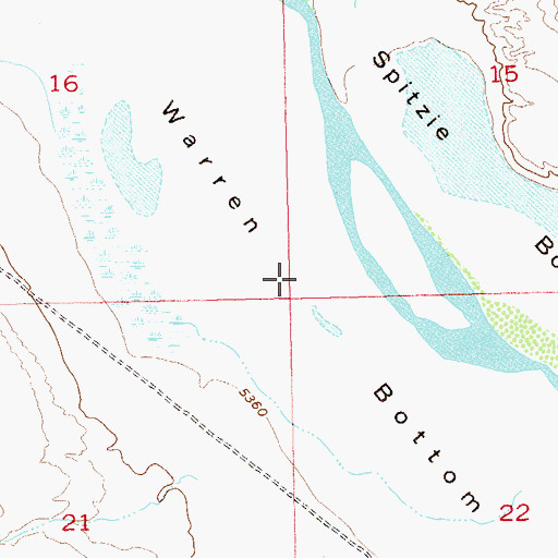 Topographic Map of Warren Bottom, CO