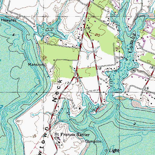 Topographic Map of Saint Francis Xavier Parish Cemetery, MD