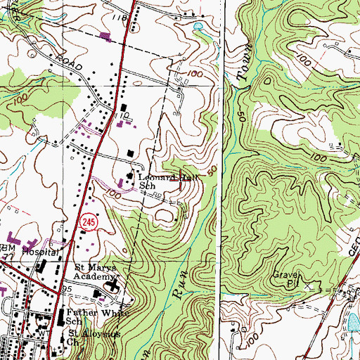 Topographic Map of Saint Mary's County Detention Center, MD