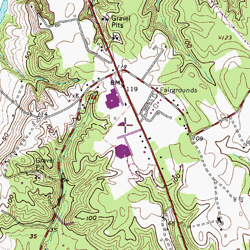 Topographic Map of Saint Marys County Technical Center, MD