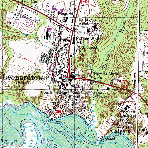 Topographic Map of Saint Pauls United Methodist Church, MD