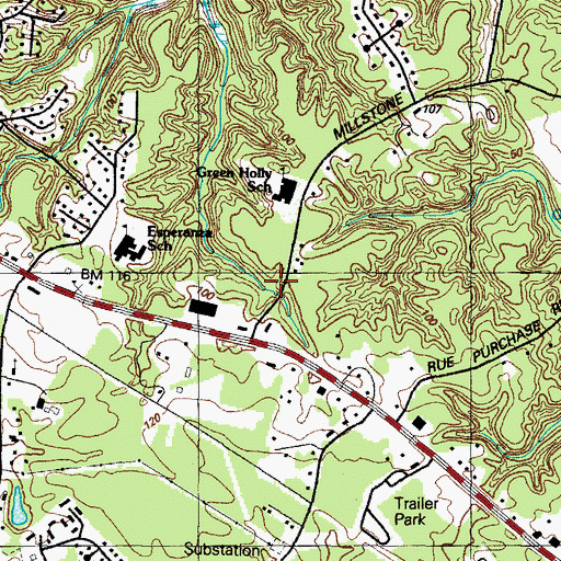Topographic Map of San Souci Plaza Shopping Center, MD