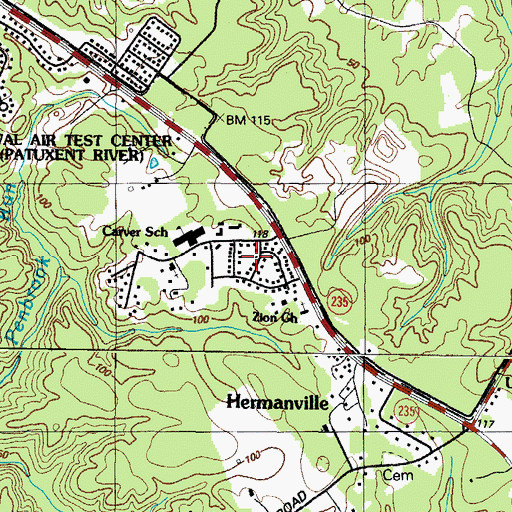 Topographic Map of Southampton, MD