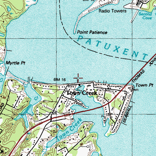 Topographic Map of Spencers Wharf, MD