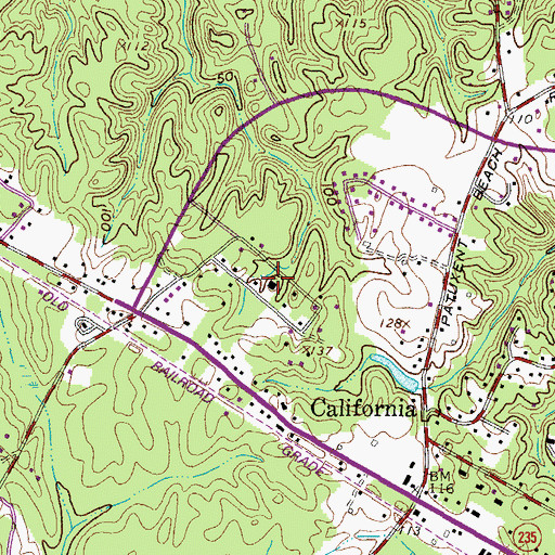 Topographic Map of Woodland Acres, MD