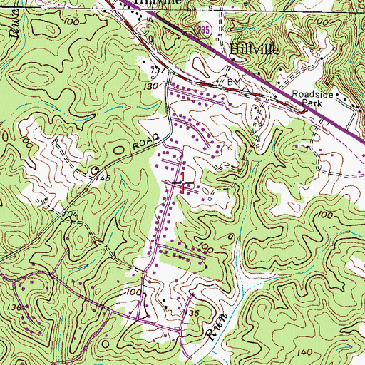 Topographic Map of Gillens Grove, MD