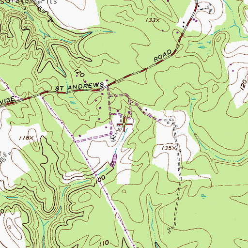 Topographic Map of Green Acres, MD