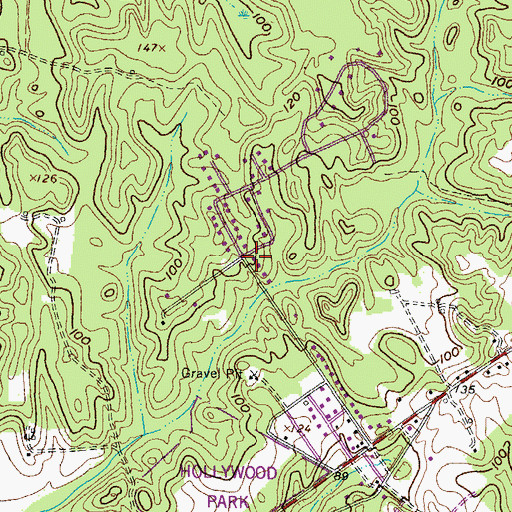 Topographic Map of Holly Gaf Acres, MD