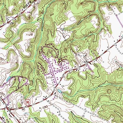 Topographic Map of Hollywood Post Office, MD