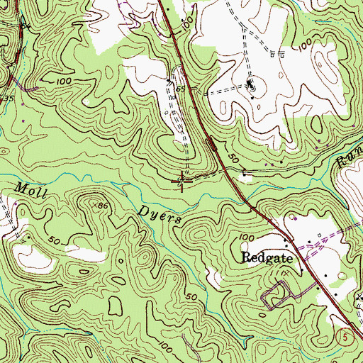 Topographic Map of Saint Margarets Grove, MD