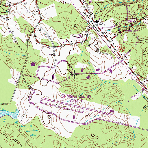 Topographic Map of Saint Marys Industrial Park, MD