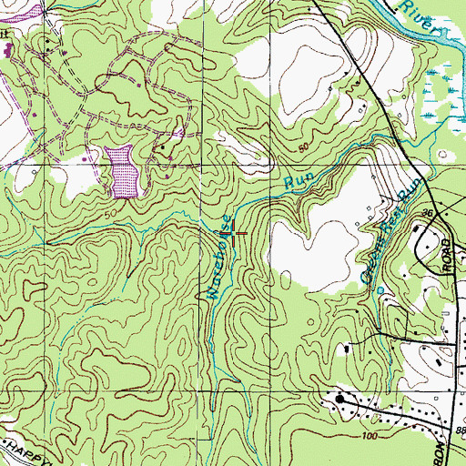 Topographic Map of Calloway Creek, MD