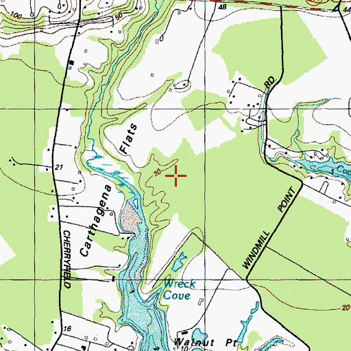 Topographic Map of Carthagena (historical), MD