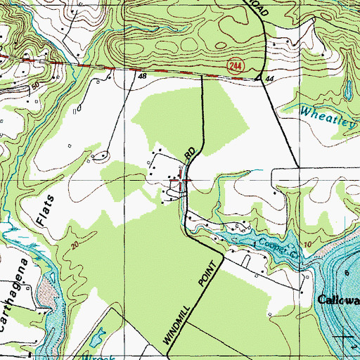 Topographic Map of Carthagena Creek, MD