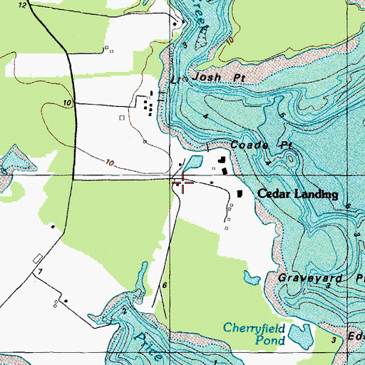 Topographic Map of Cherryfields, MD