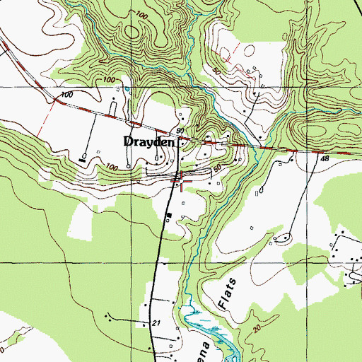 Topographic Map of Drayden Post Office, MD