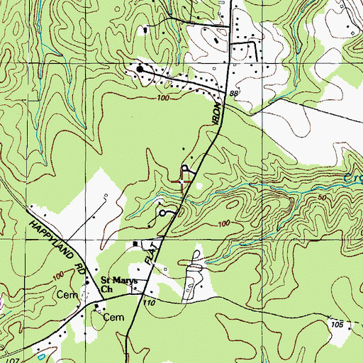 Topographic Map of Greens Rest Manor, MD