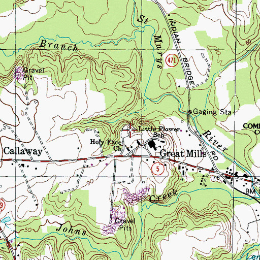 Topographic Map of Holy Face Parish Cemetery, MD