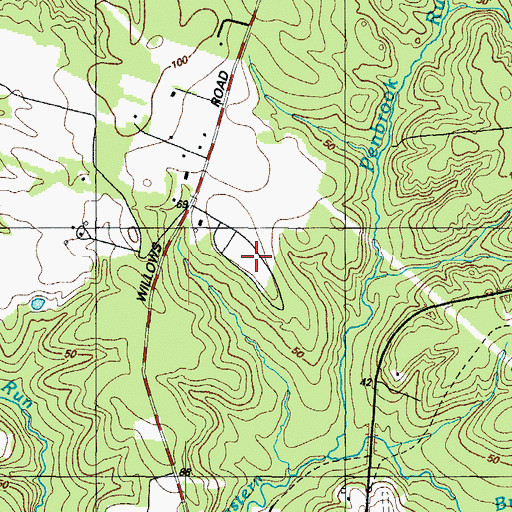 Topographic Map of Hunting Neck Woods, MD