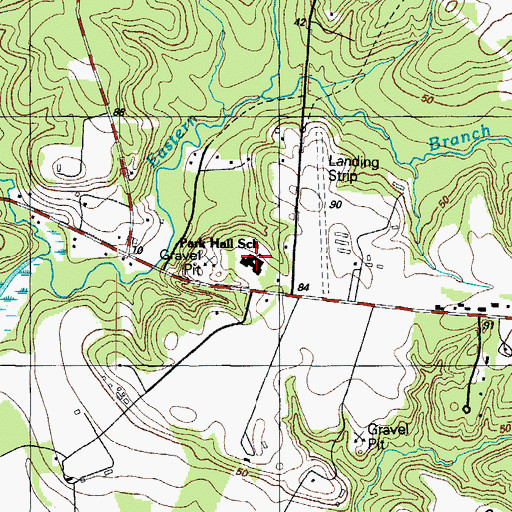 Topographic Map of Park Hall Elementary School, MD