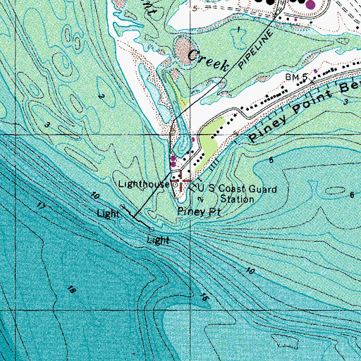 Topographic Map of Piney Point Lighthouse, MD
