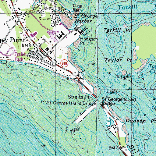 Topographic Map of Piney Point Post Office, MD