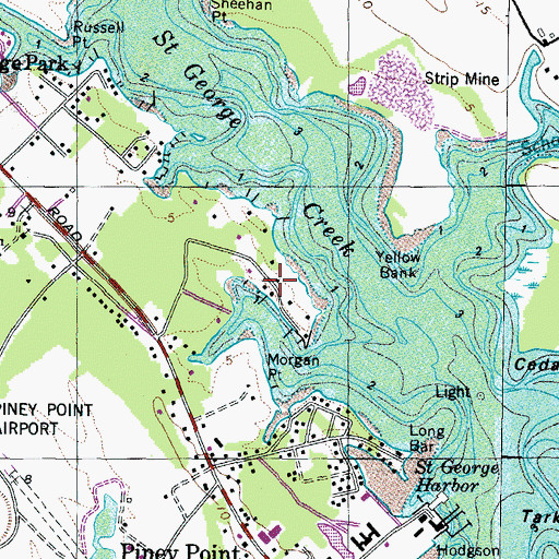 Topographic Map of Saint George Beach, MD