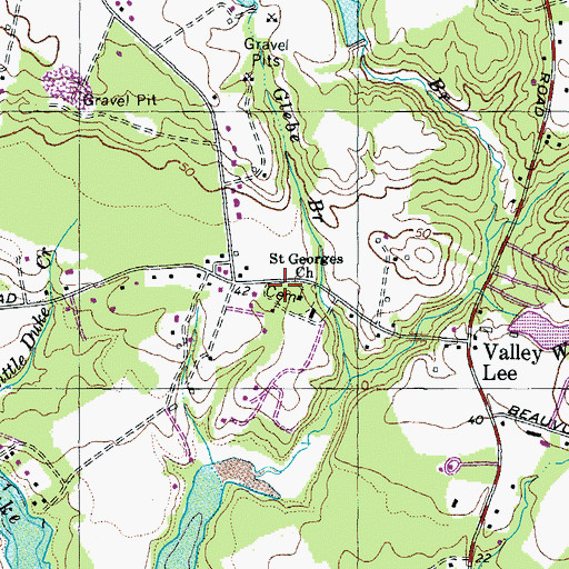 Topographic Map of Saint Georges Poplar Hill Episcopal Cemetery, MD