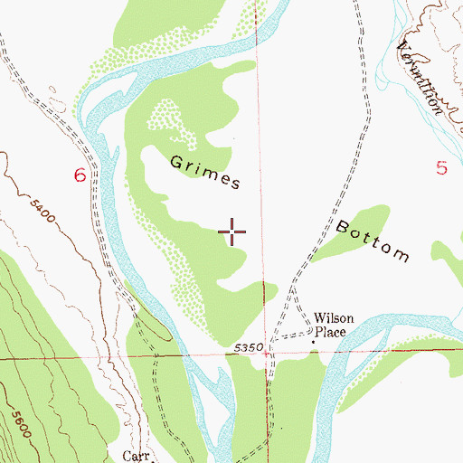 Topographic Map of Grimes Bottom, CO