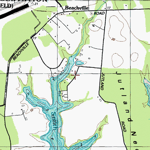 Topographic Map of Upper Jutland, MD