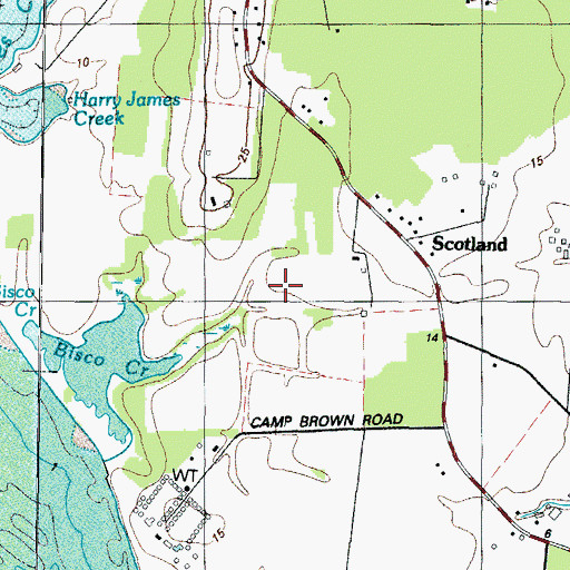 Topographic Map of Biscoe, MD