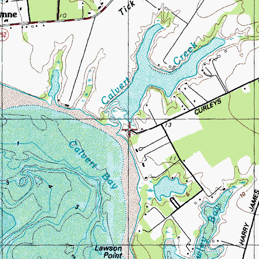 Topographic Map of Calverts Rest, MD