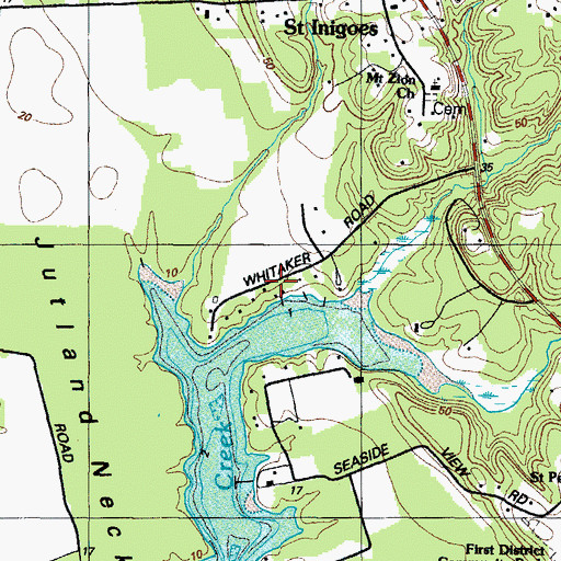 Topographic Map of Delle Bourne, MD