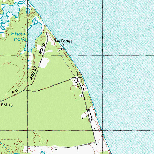 Topographic Map of Elms Beach, MD