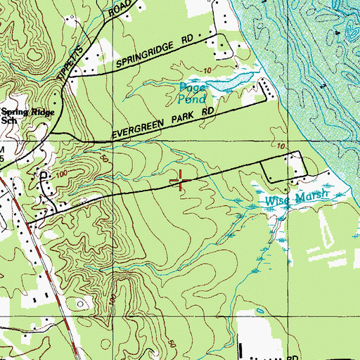 Topographic Map of Evergreen Park, MD