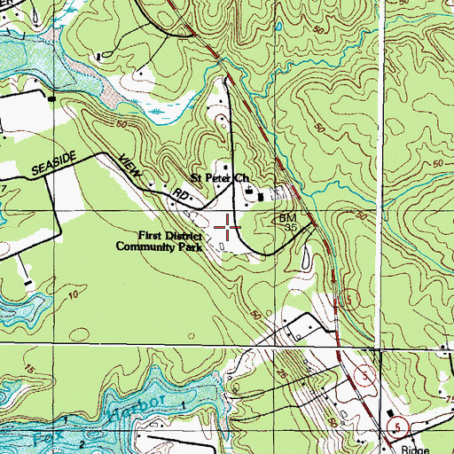 Topographic Map of First District Community Park, MD