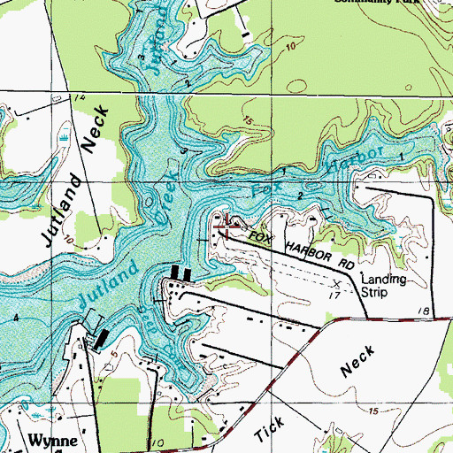 Topographic Map of Fox Harbor, MD