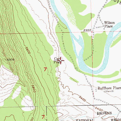 Topographic Map of Carr Place, CO
