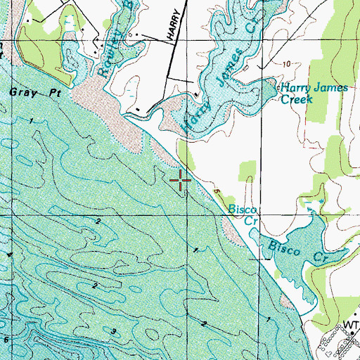 Topographic Map of James Creek Bar, MD